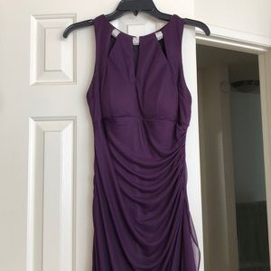 Wine-colored halter formal gown